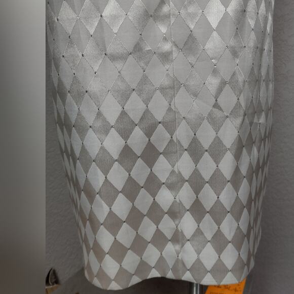 Jessica McClintock Gunne Sax Harlequin Formal Dress Vintage 90s Sz 13/14 Flawed - Picture 14 of 16